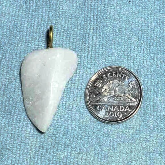 Hand Carved Milky Quarts Pendant - Picture 1 of 1